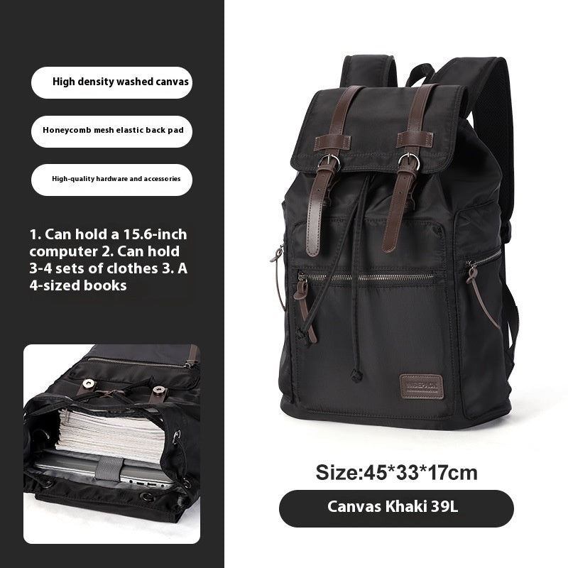 Retro Canvas Backpack for Men – Compact Vintage-Style Daypack (20–35L)