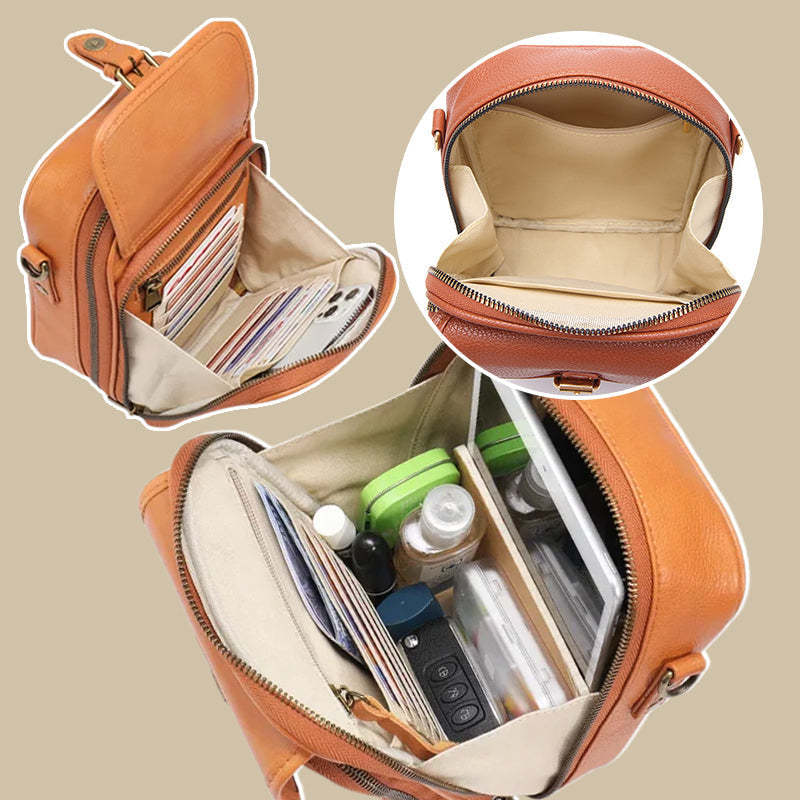 Vintage Large Capacity Messenger Bag with 10 Card Inserts – Retro Unisex Shoulder & Storage Backpack