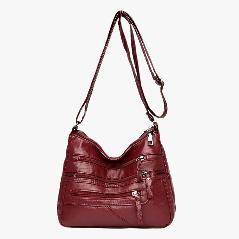 Large Capacity Multi-Layer PU Shoulder Bag – Women's Soft Messenger Bag
