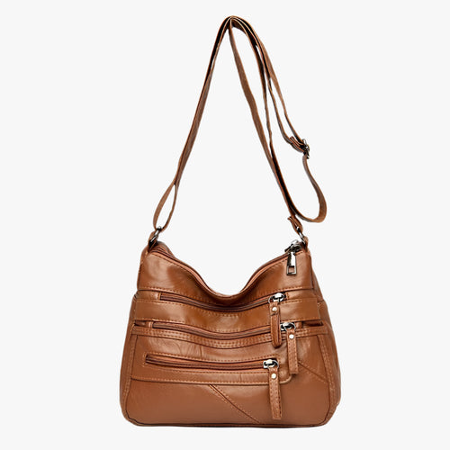 Large Capacity Multi-Layer PU Shoulder Bag – Women's Soft Messenger Bag