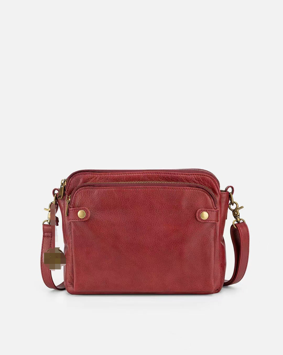 Vintage 3-Layer PU Leather Messenger Bag – Small Crossbody Purse for Women