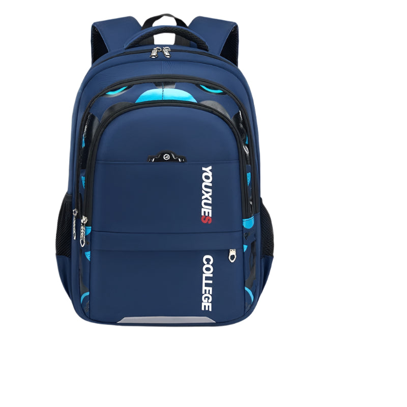 Large Capacity Waterproof School Backpack – Boys' Printed Multi-Pocket Design