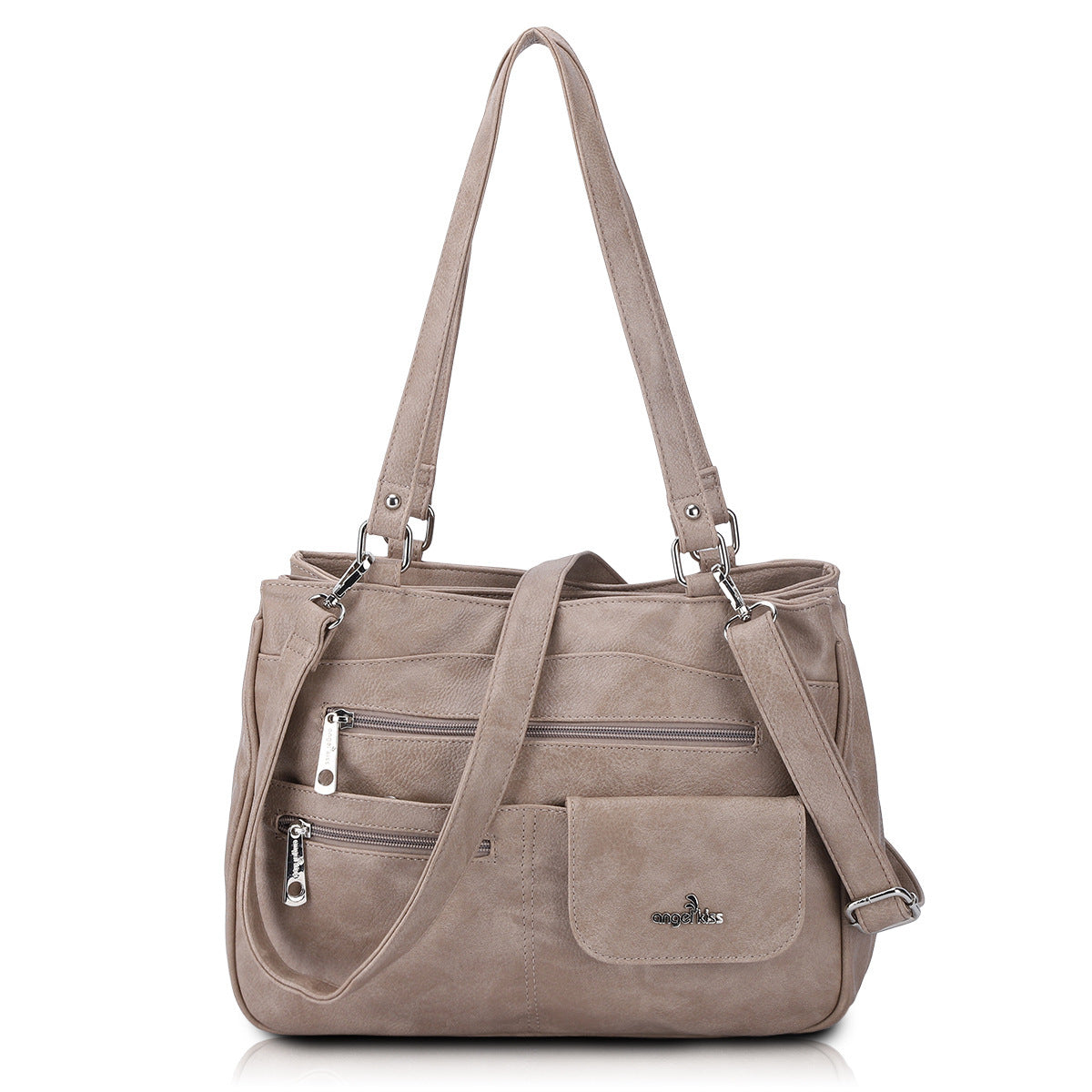 Vintage PU Tote Shoulder Bag – Large Capacity Crossbody Handbag for Women