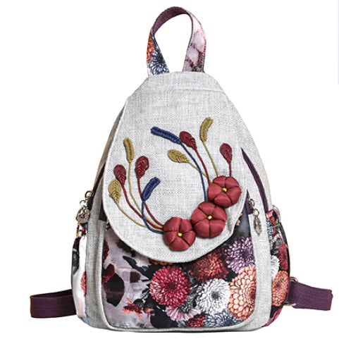 Ethnic Style Large Capacity Travel Backpack – Vibrant Canvas Daypack