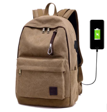 Canvas Travel Backpack – Unisex Student Rucksack for School & Casual Travel