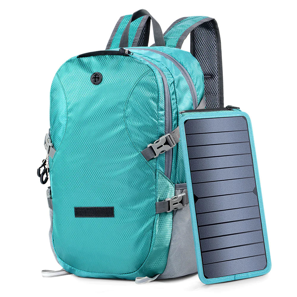 Solar Charging Backpack – Foldable Lightweight Daypack for Hiking & Travel