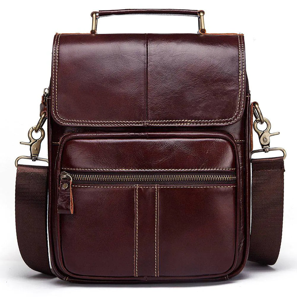 Men’s Business Leather Shoulder Bag – Crossbody Cowhide Messenger Briefcase