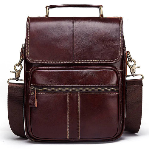 Men’s Business Leather Shoulder Bag – Crossbody Cowhide Messenger Briefcase